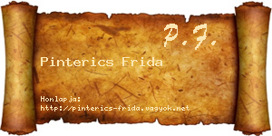 Pinterics Frida névjegykártya